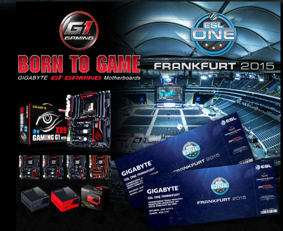 01 GIGABYTE ร่วมเป็นผู้สนับสนุนหลักเมนบอร์ด และกราฟิกการ์ดในงาน  ESL One Frankfurt 2015  พบกับพวกเราได้ในวันที่ 20 และ 21 มิถุนายน ณ Commerzbank Arena