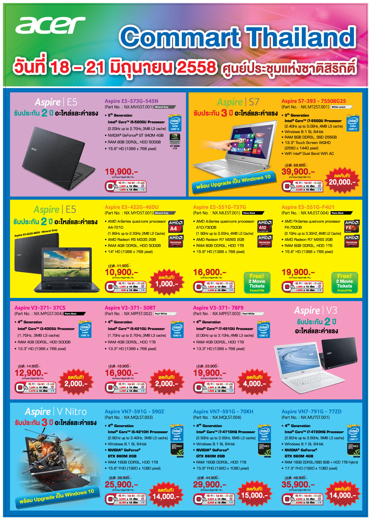 02 02 Acer Commart Thailand วันที่ 18 21 มิถุนายน 2558 ณ.ศูนย์ประชุมแห่งชาติสิริกิติ์
