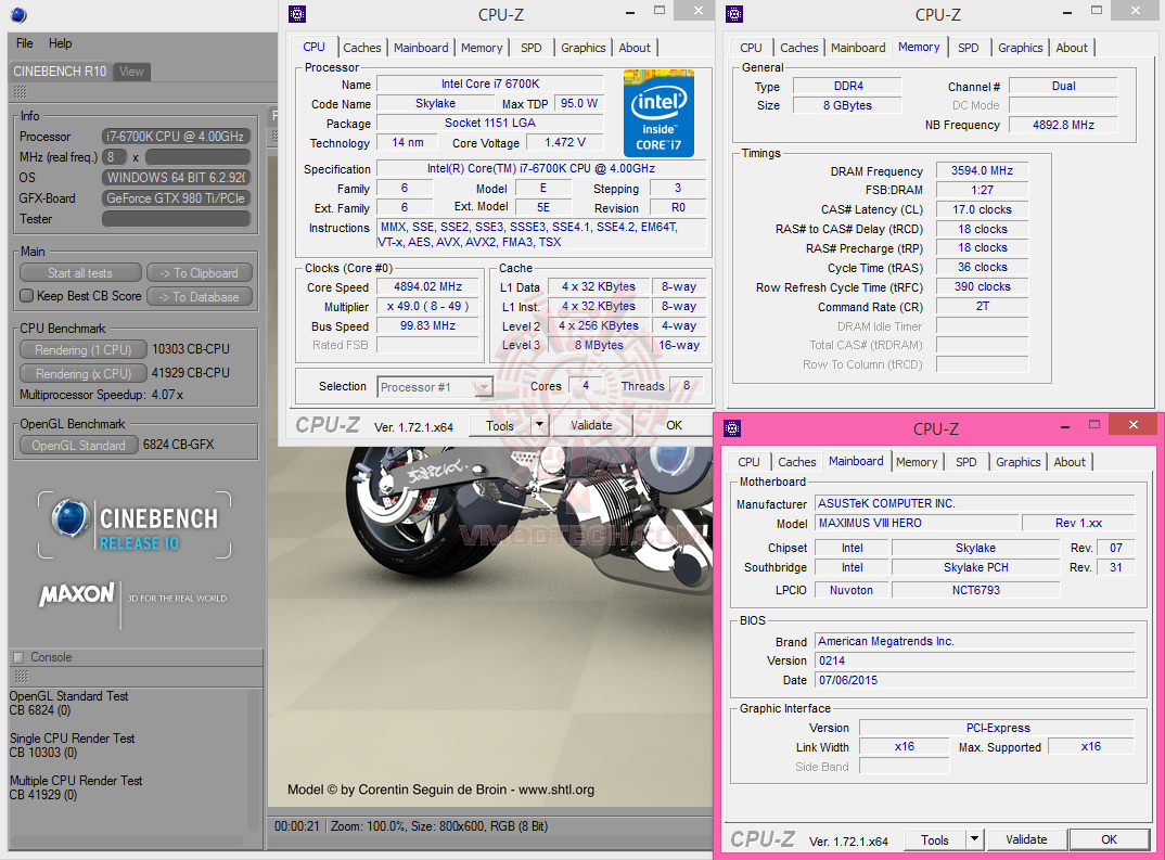 c10 c10 ASUS ROG MAXIMUS VIII HERO Z170 Motherboard with Intel Core i7 6700K SKYLAKE