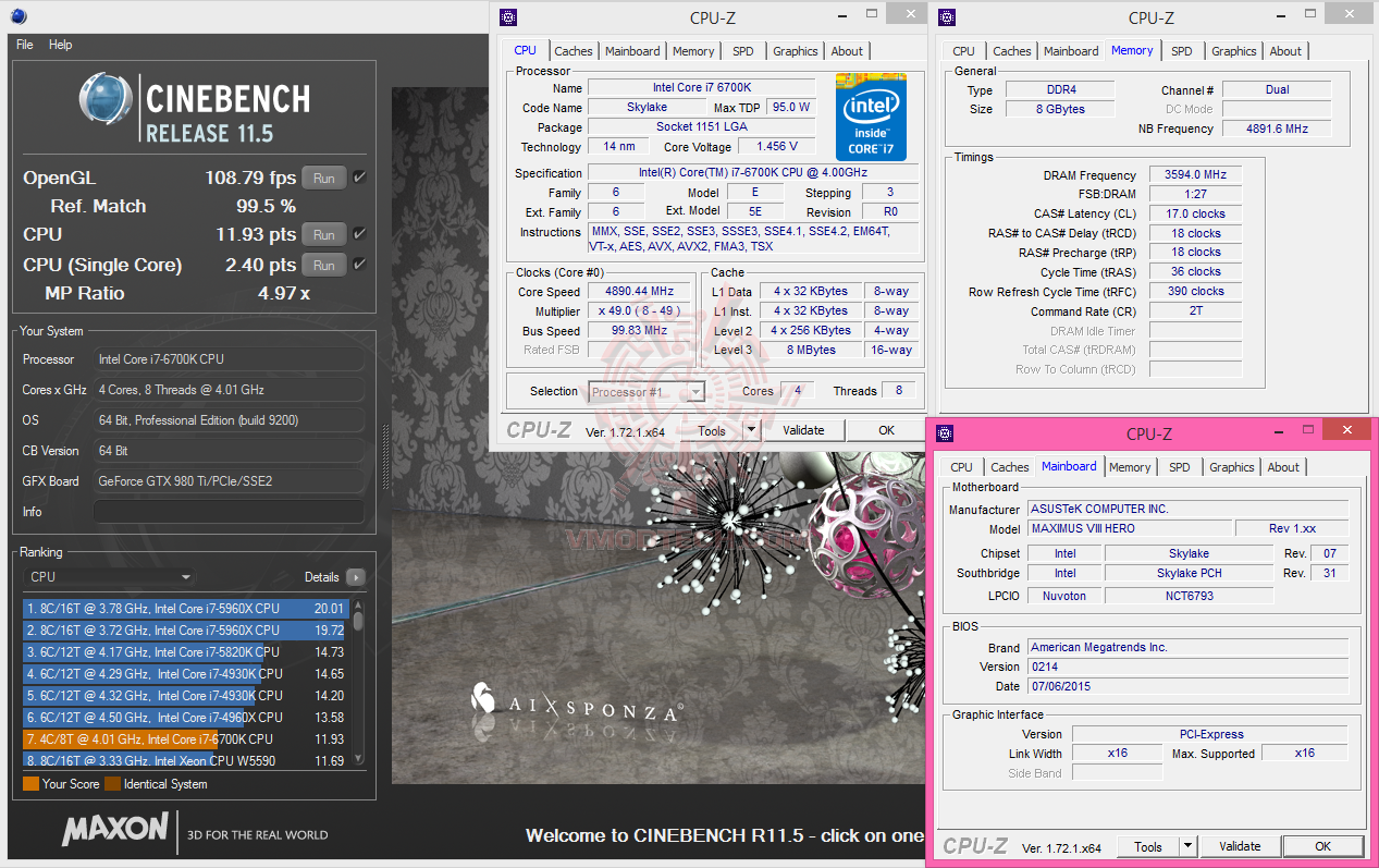 c115-1 c115 1 ASUS ROG MAXIMUS VIII HERO Z170 Motherboard with Intel Core i7 6700K SKYLAKE