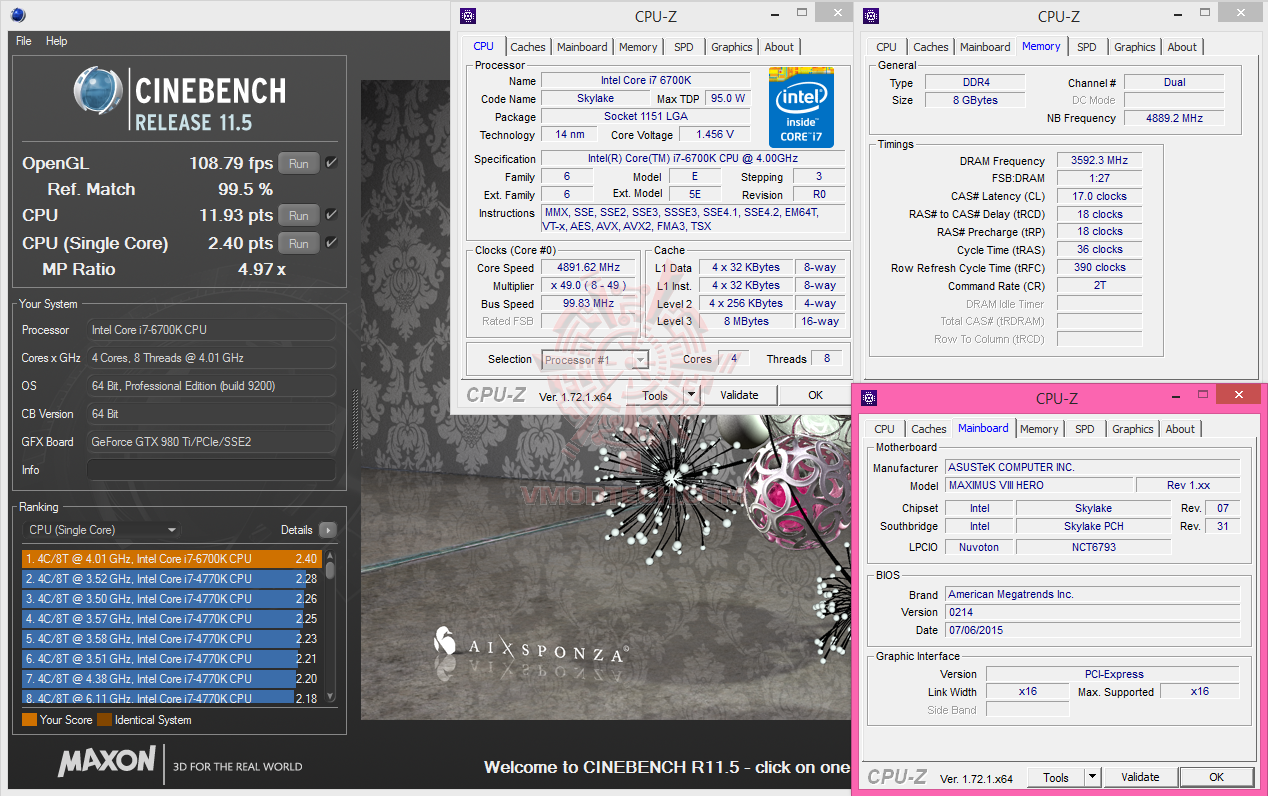 c115-2 c115 2 ASUS ROG MAXIMUS VIII HERO Z170 Motherboard with Intel Core i7 6700K SKYLAKE