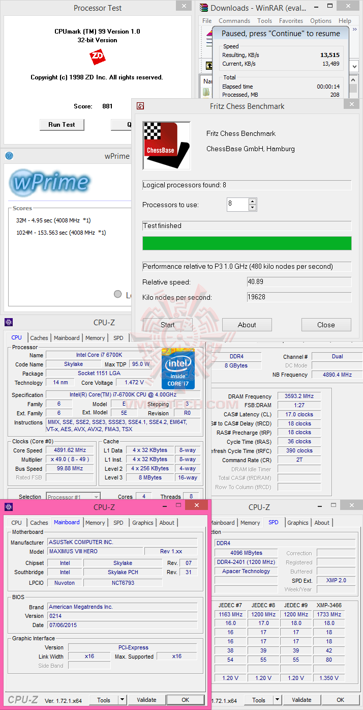 v v ASUS ROG MAXIMUS VIII HERO Z170 Motherboard with Intel Core i7 6700K SKYLAKE