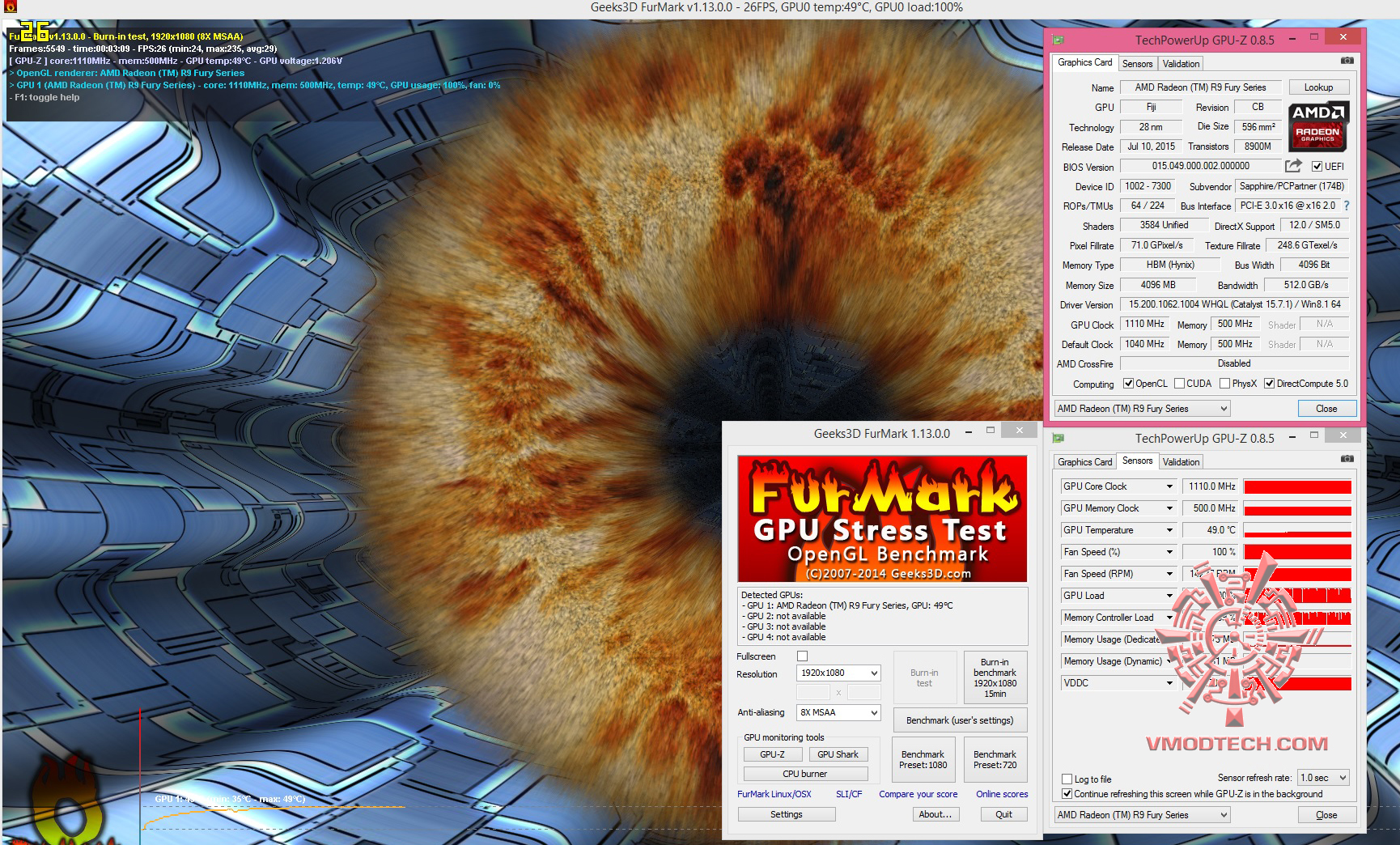 furmark-oc furmark oc SAPPHIRE Tri X Radeon R9 FURY 4G HBM