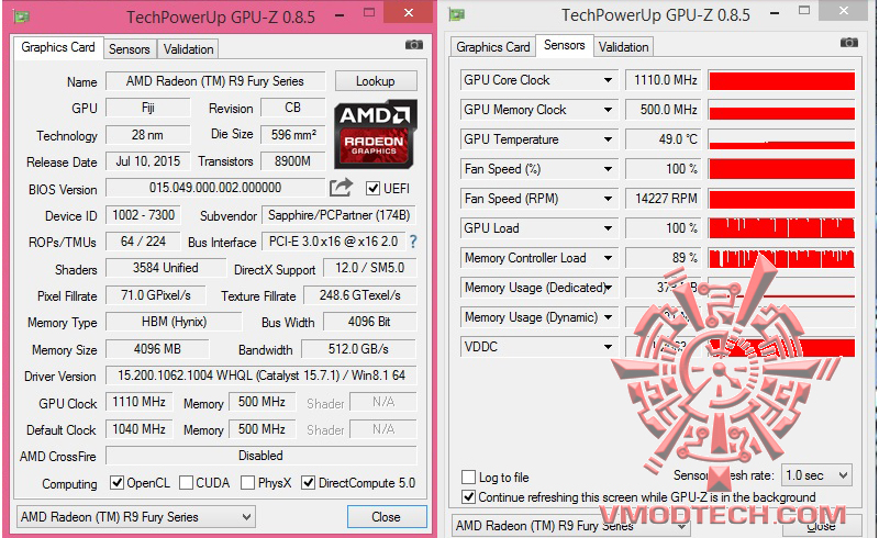 gpuz-oc gpuz oc SAPPHIRE Tri X Radeon R9 FURY 4G HBM