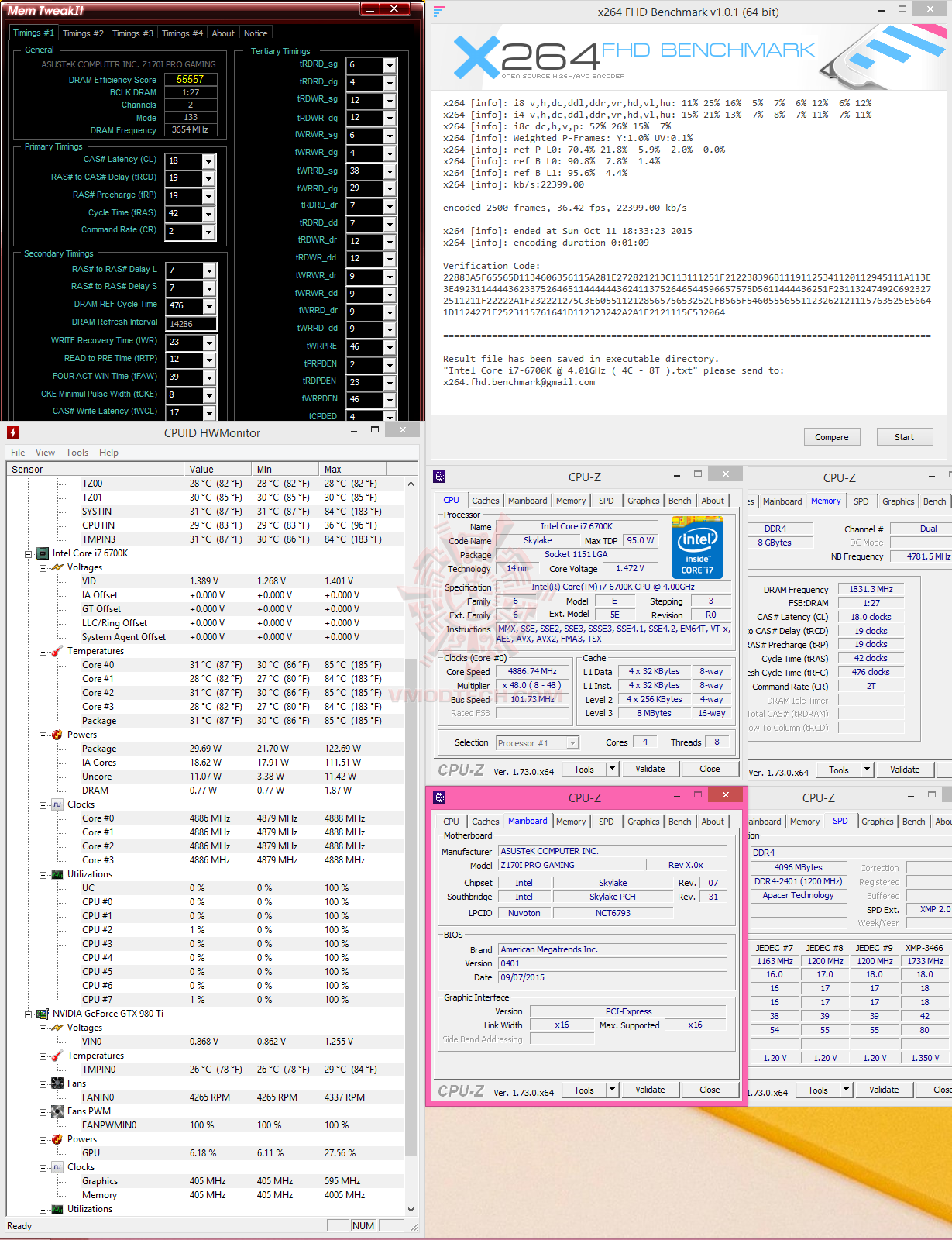 x264 x264 ASUS Z170I PRO GAMING Motherboard Review