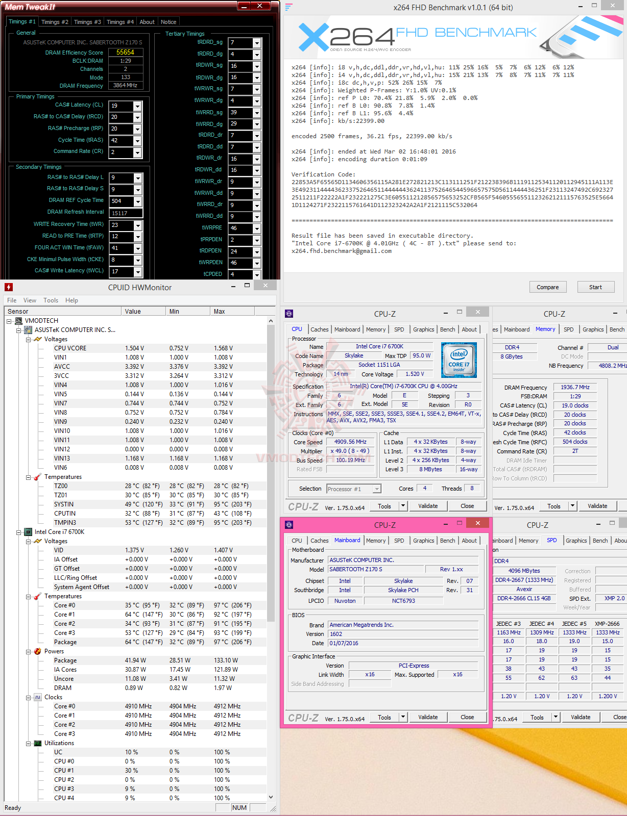 x264 x264 ASUS TUF SABERTOOTH Z170 S Motherboard Review