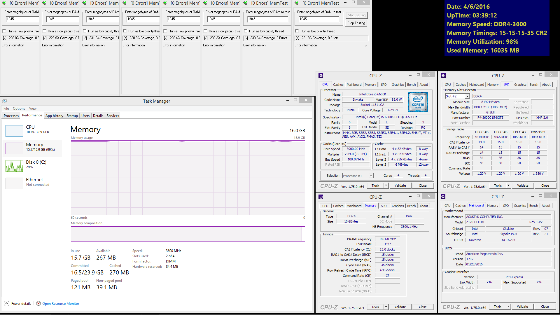 3600-memtest-d 3600 memtest d G.SKILL Announces DDR4 3600MHz CL15 15 15 16GB(8GBx2) Low Latency Memory Kit