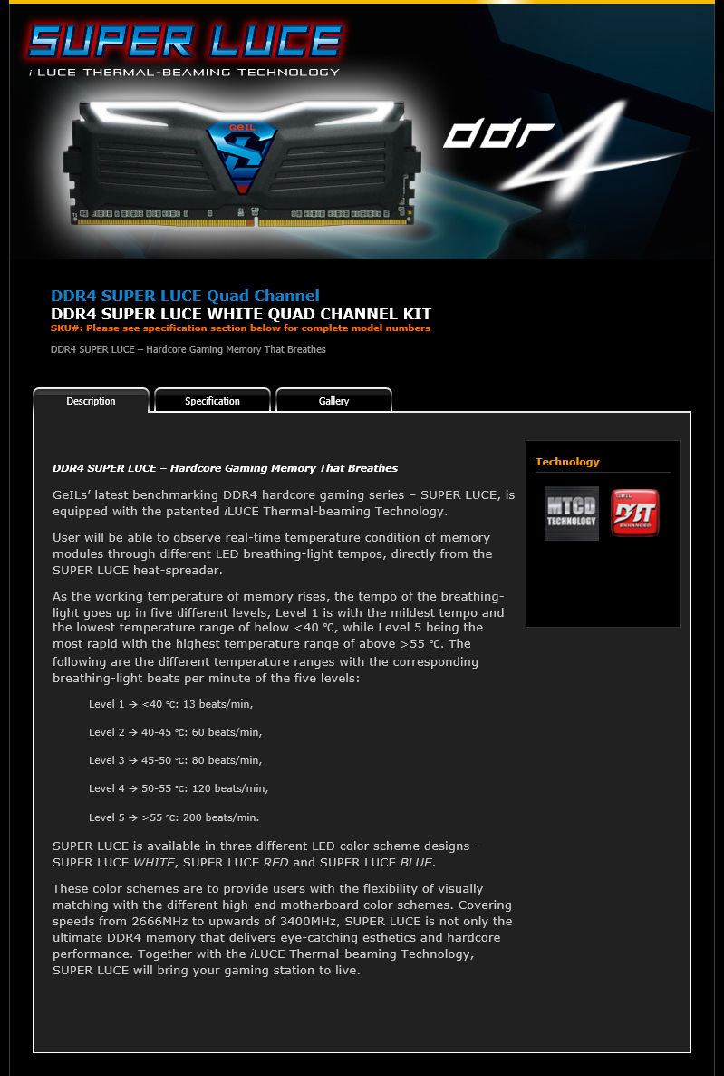 spec-1 spec 1 GEIL DDR4 SUPER LUCE WHITE 3000Mhz 16GB REVIEW
