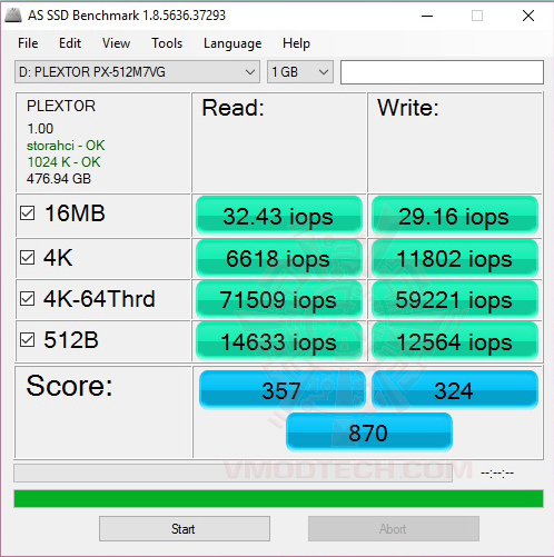 as-ssd2 as ssd2 PLEXTOR M7V M.2 2280 512GB REVIEW