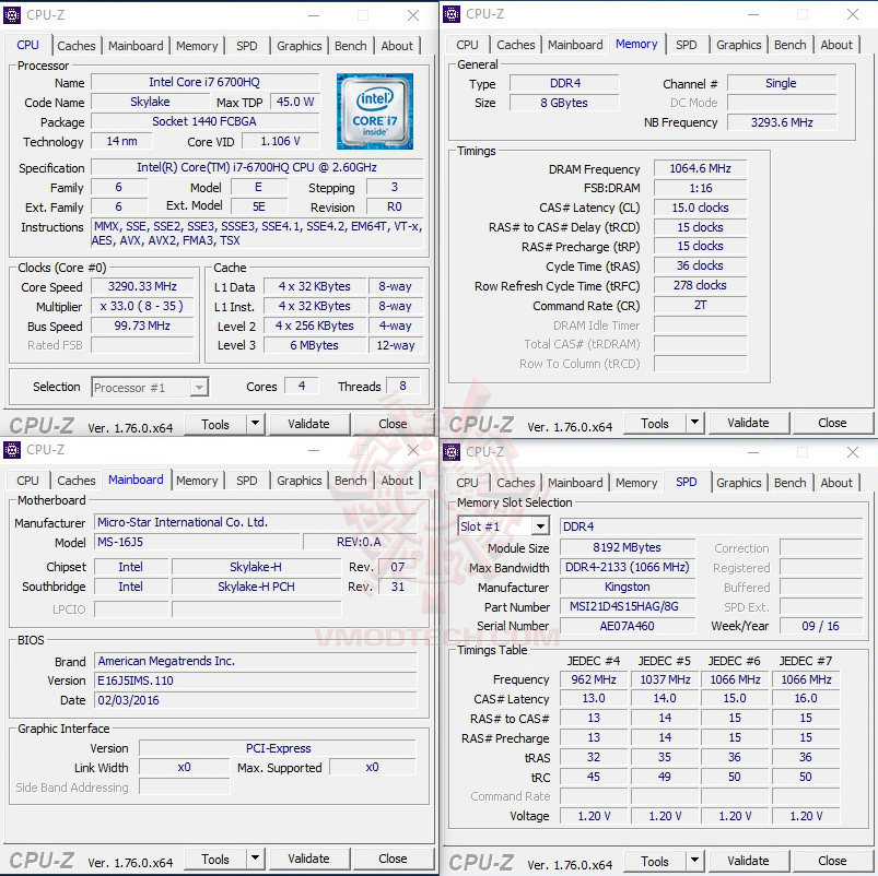 cpuid MSI GP62 6QF Leopard Pro Review