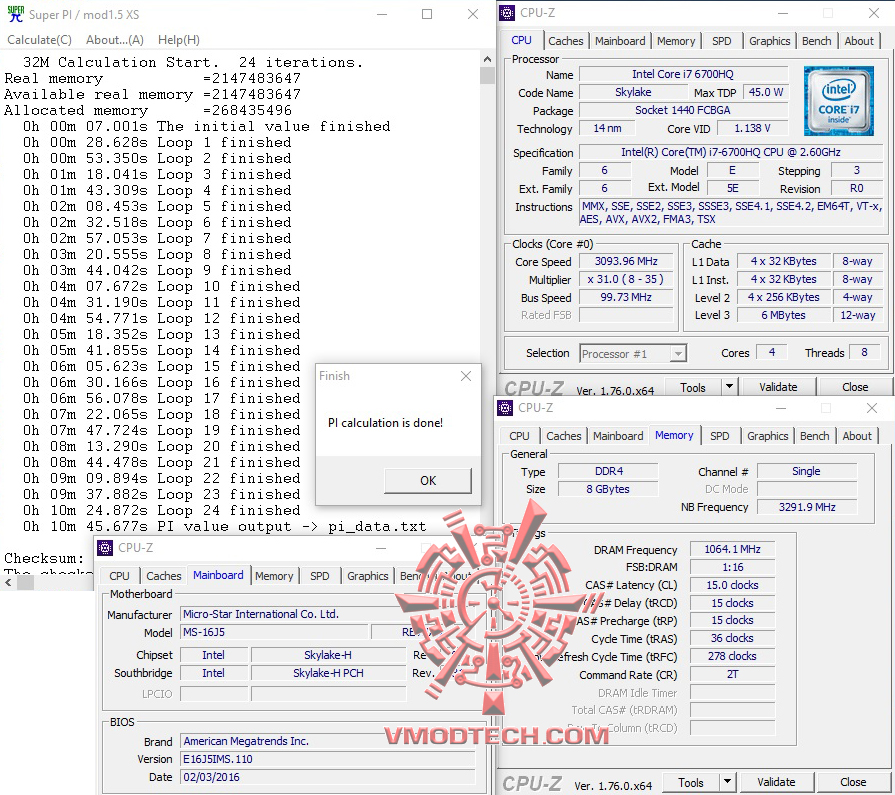 superpi32 MSI GP62 6QF Leopard Pro Review