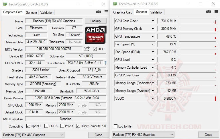gpuz AMD Radeon RX 480 New Driver AMD Radeon Software Crimson 16.7.1 Comparison Review