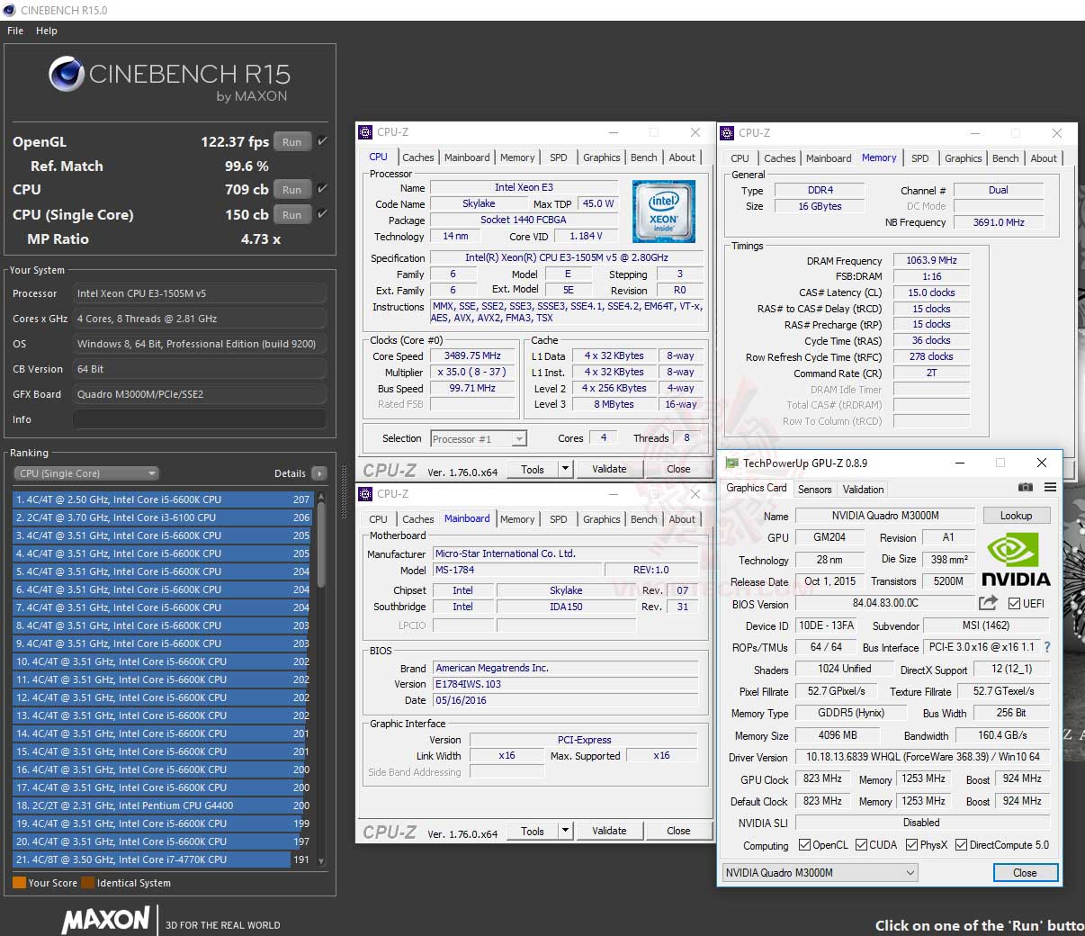 cine15 MSI WT72V 6QK WORKSTATION REVIEW