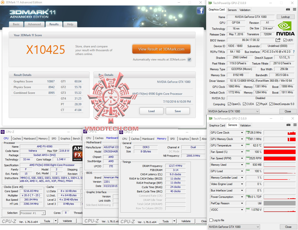 11x oc MSI GeForce GTX 1080 GAMING Z 8G Review
