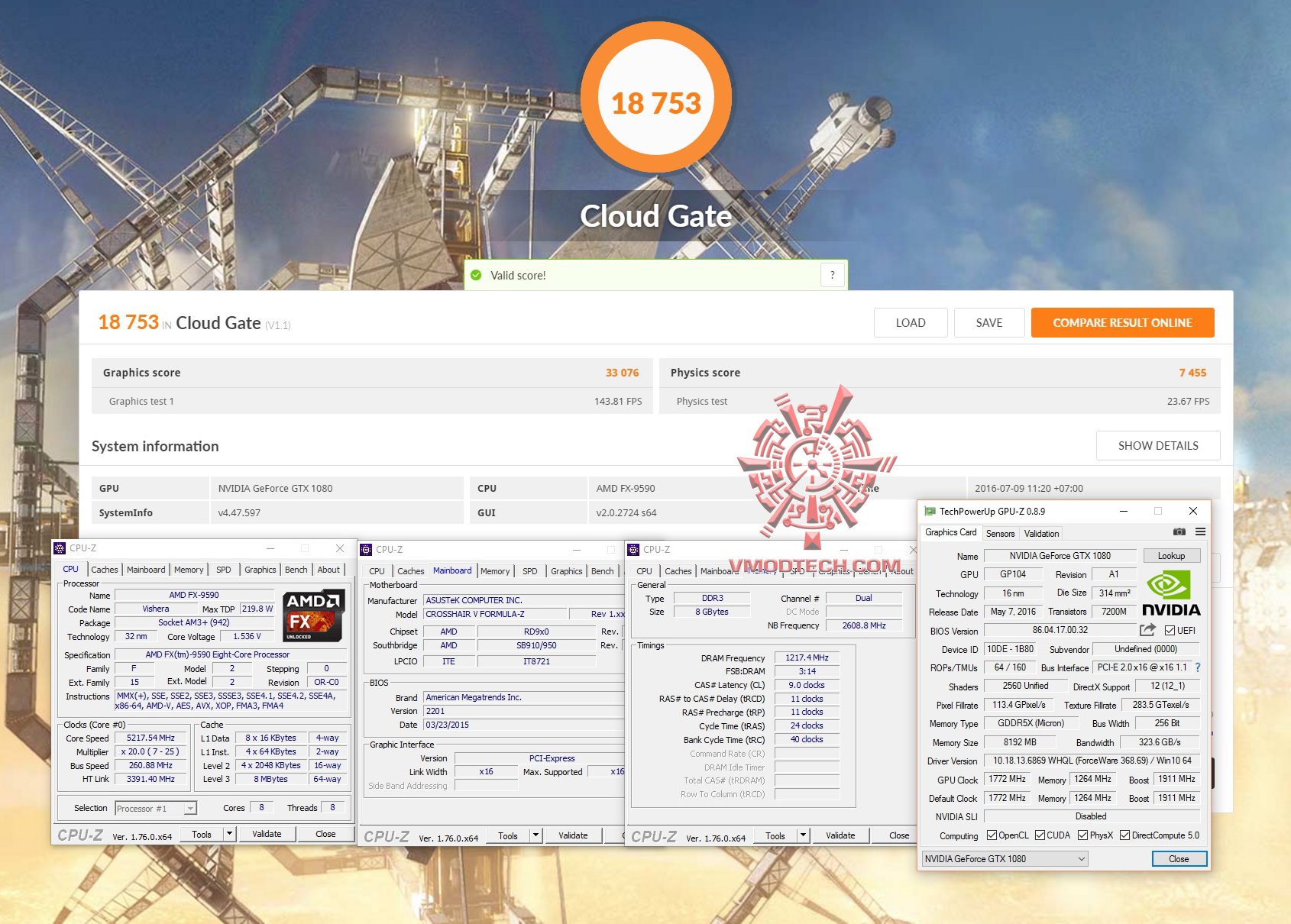cloud MSI GeForce GTX 1080 GAMING Z 8G Review
