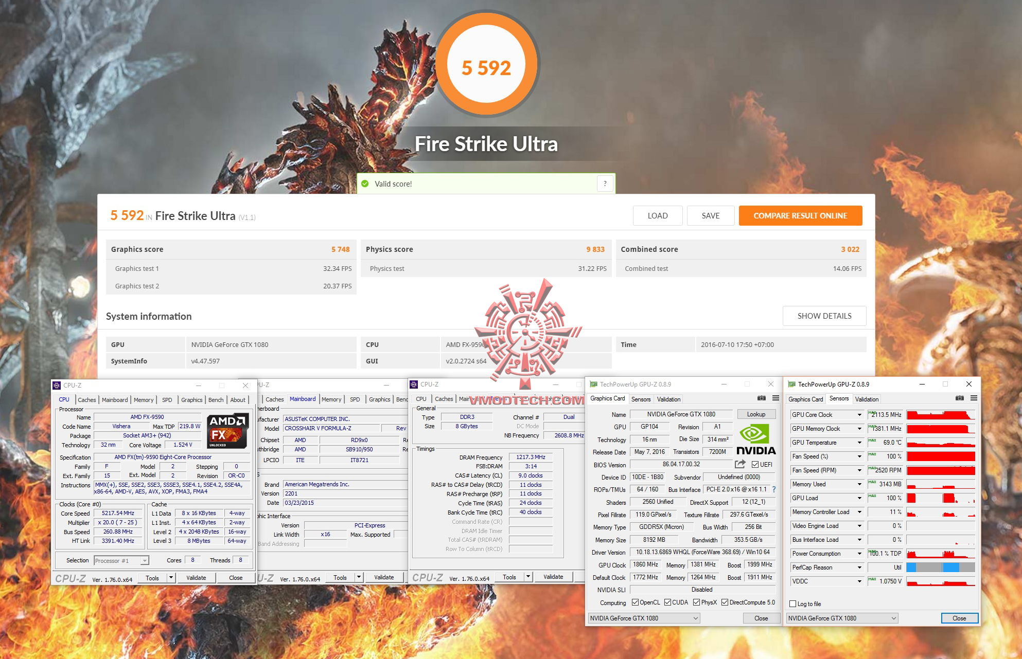 fire u oc MSI GeForce GTX 1080 GAMING Z 8G Review