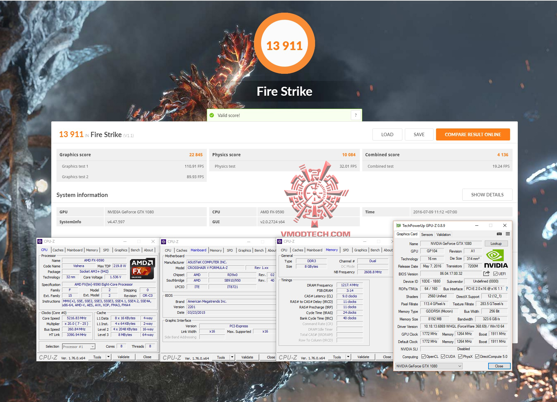 fire MSI GeForce GTX 1080 GAMING Z 8G Review