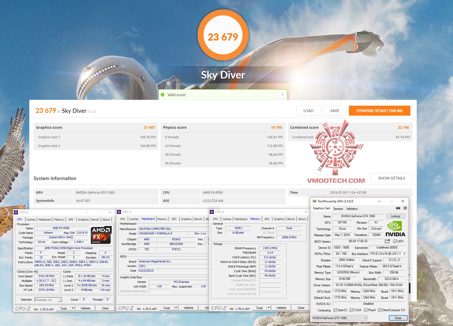 sky MSI GeForce GTX 1080 GAMING Z 8G Review