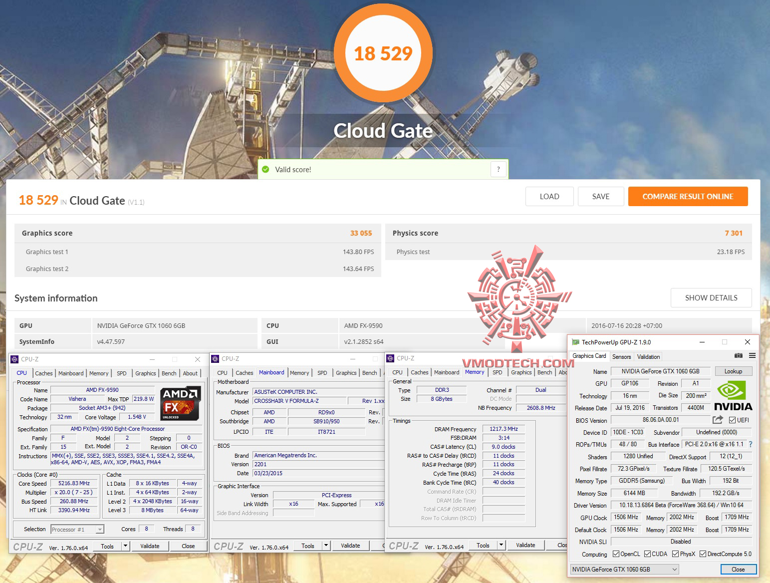 cloud NVIDIA GeForce GTX 1060 Founder Edition On AMD FX 9590 Review 