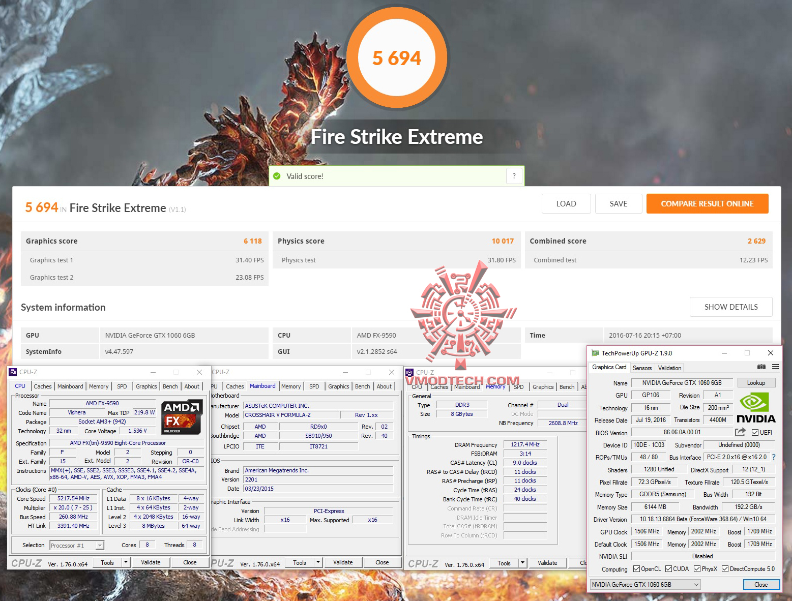 fire ex NVIDIA GeForce GTX 1060 Founder Edition On AMD FX 9590 Review 