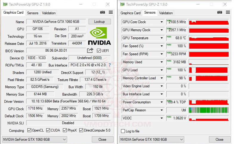 gpuiz oc NVIDIA GeForce GTX 1060 Founder Edition On AMD FX 9590 Review 