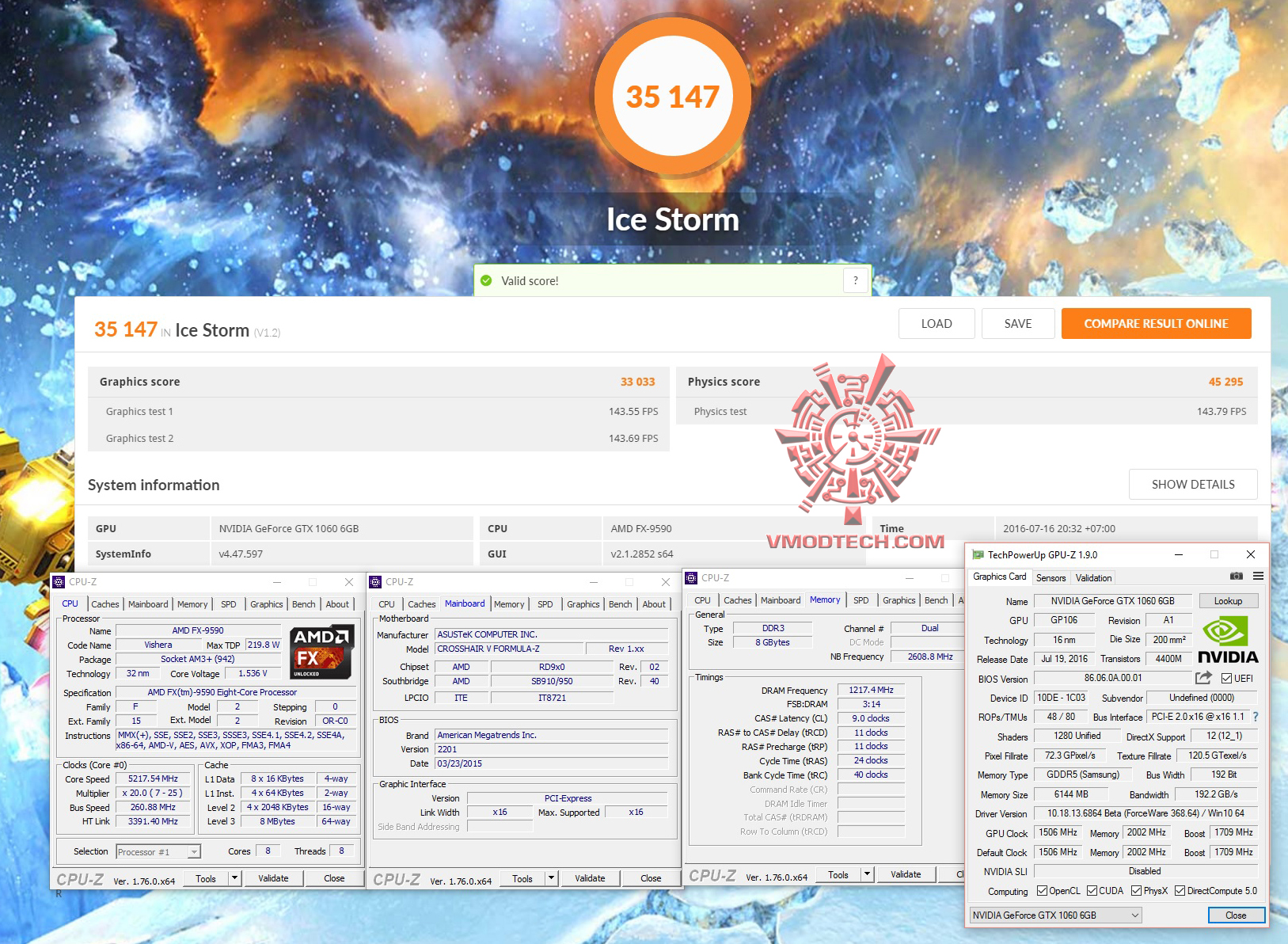ice NVIDIA GeForce GTX 1060 Founder Edition On AMD FX 9590 Review 