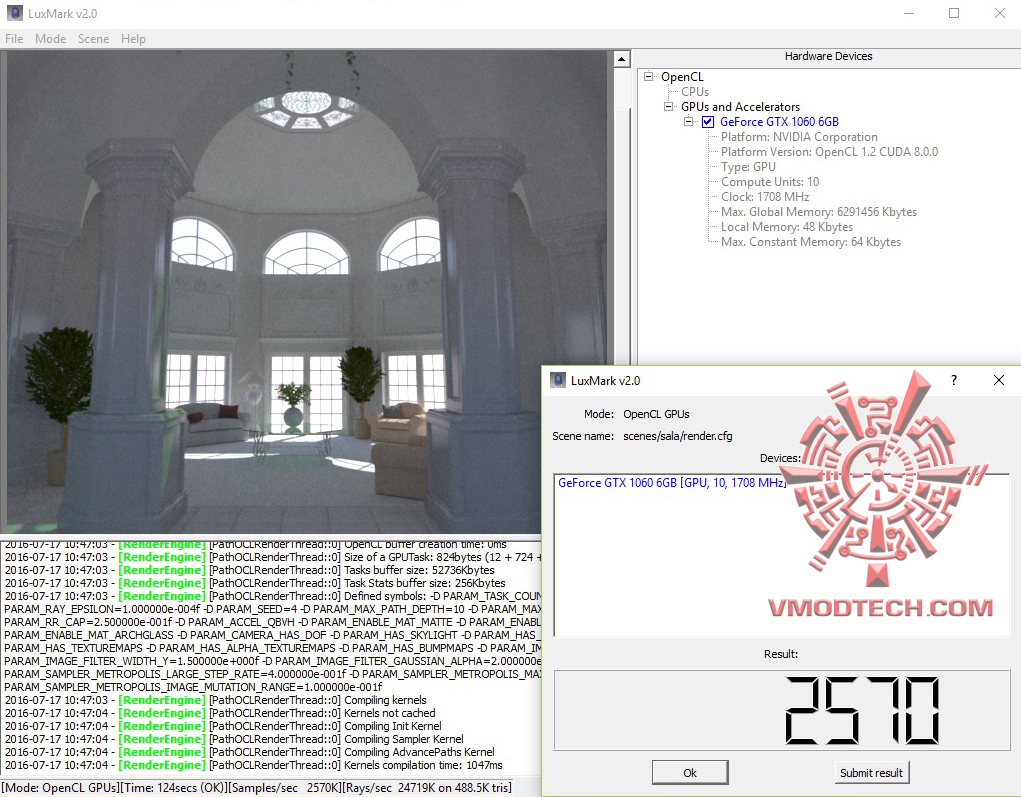 luxmark NVIDIA GeForce GTX 1060 Founder Edition On AMD FX 9590 Review 