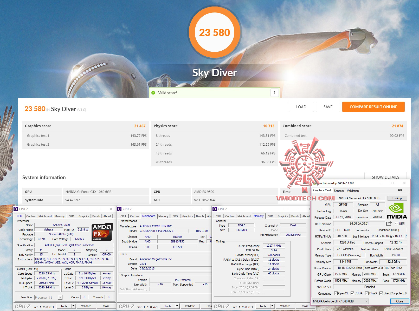 sky NVIDIA GeForce GTX 1060 Founder Edition On AMD FX 9590 Review 