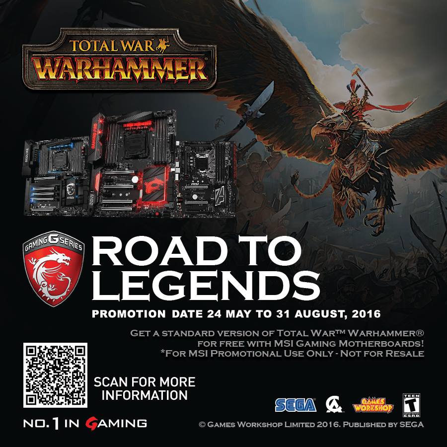 13775474_1396876487005887_9210545167876431959_n 13775474 1396876487005887 9210545167876431959 n MSI ขยายเวลากับโปรโมชั่นใหม่กับเกมส์ TotalWar Warhammer สำหรับลูกค้าที่ซื้อ Motherboard รุ่น X99 และ 100 Series จาก MSI