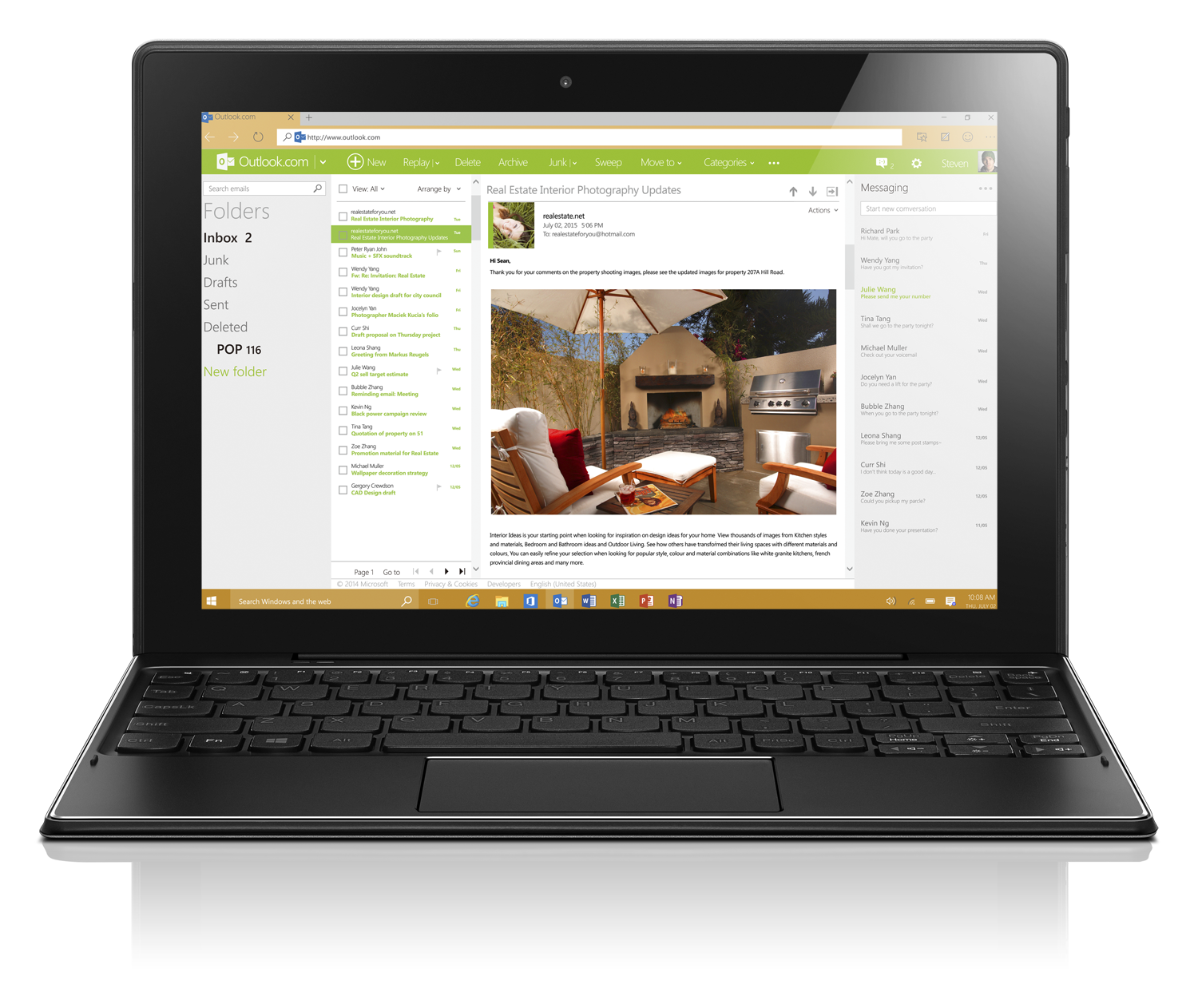 miix 310 04 outlook Lenovo Ideapad MiiX 310 สนุกกับการทำงานและใช้ชีวิตไปกับ เลอโนโว ไอเดียแพด มิกซ์ 310 ในราคาที่คุณสัมผัสได้