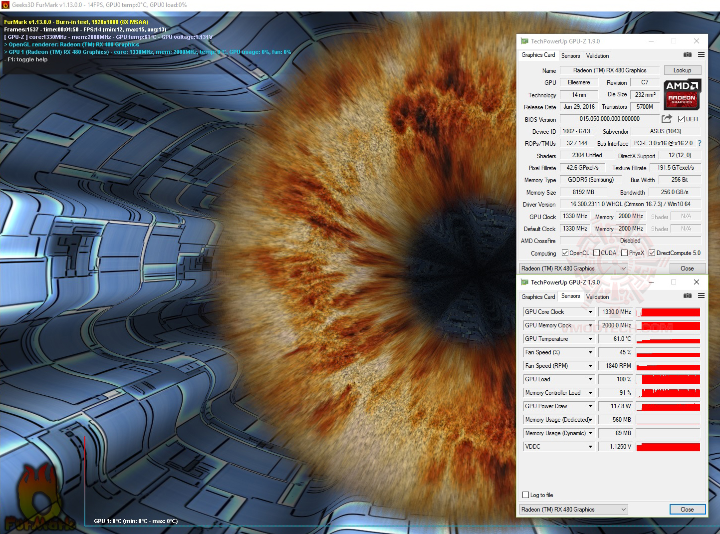 furmarl ASUS ROG STRIX RX480 8G GAMING REVIEW