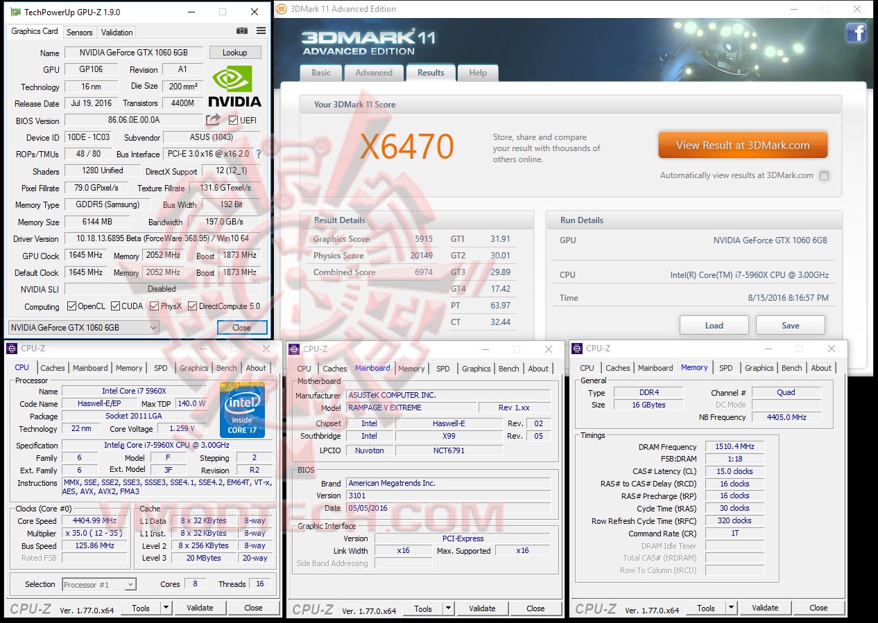 11x 11x ASUS GeForce GTX 1060 STRIX GAMING Review