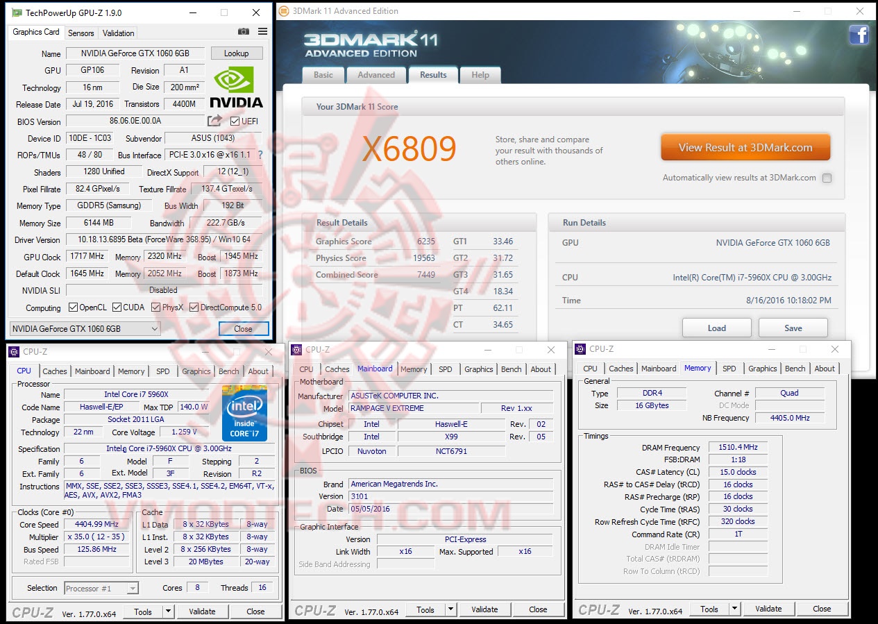 11xoc 11xoc ASUS GeForce GTX 1060 STRIX GAMING Review