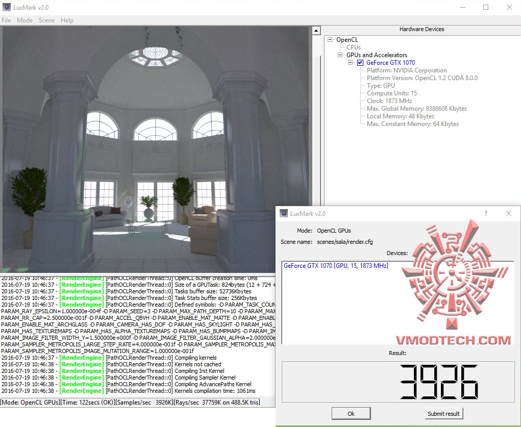 luxmark luxmark PALIT GeForce GTX 1070 GameRock Premium Edition On AMD FX 9590 Review
