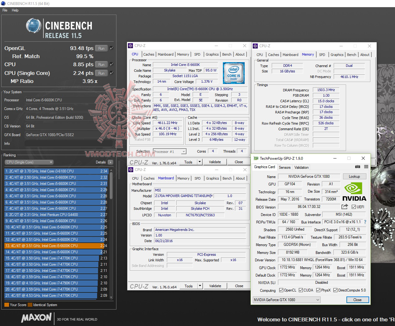 cine11 MSI Z170A MPOWER GAMING TITANIUM REVIEW