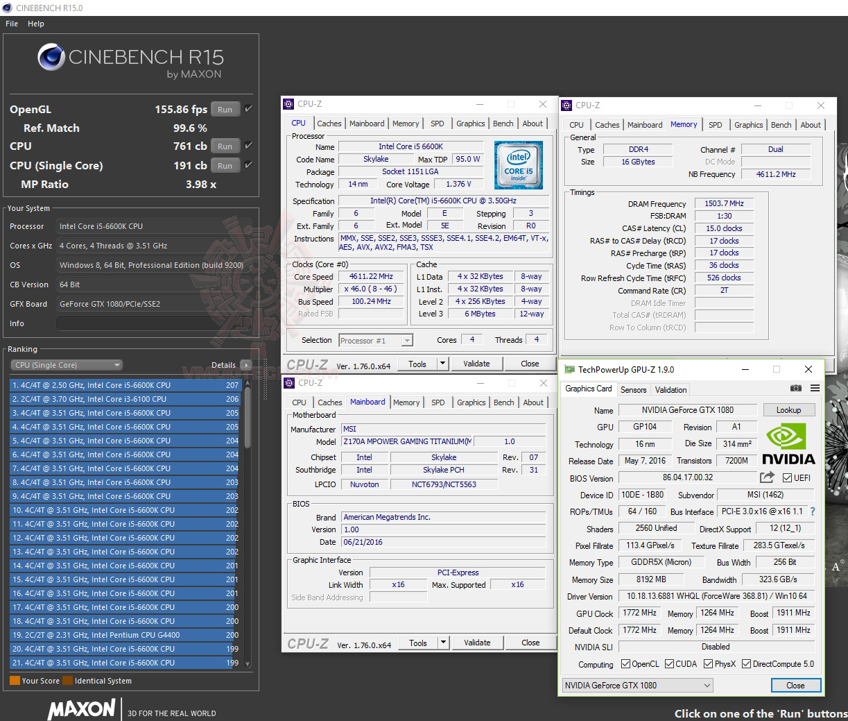 cine15 MSI Z170A MPOWER GAMING TITANIUM REVIEW