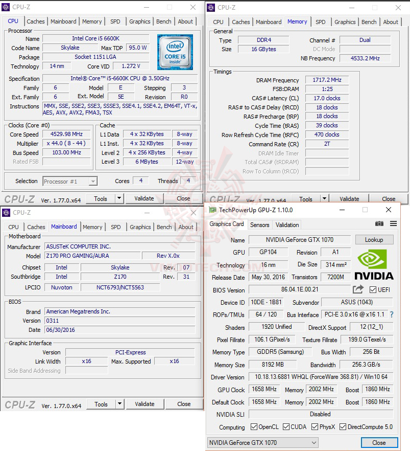 cpuid cpuid ASUS Z170 PRO GAMING/AURA REVIEW