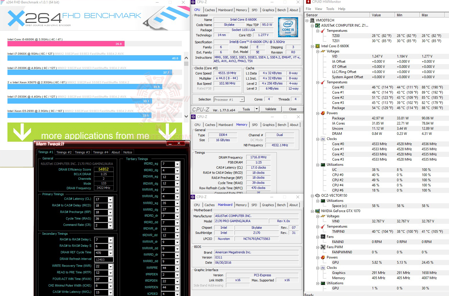 x264 x264 ASUS Z170 PRO GAMING/AURA REVIEW
