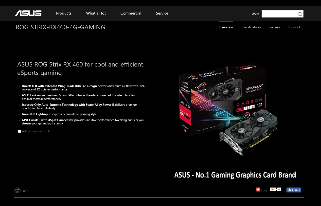spec ASUS ROG Strix RX 460 4G GAMING REVIEW