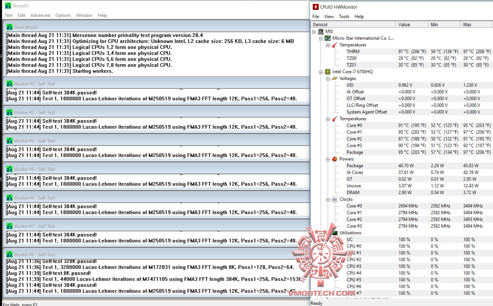 prime95 prime95 MSI GS63VR 6RF Stealth Pro Review