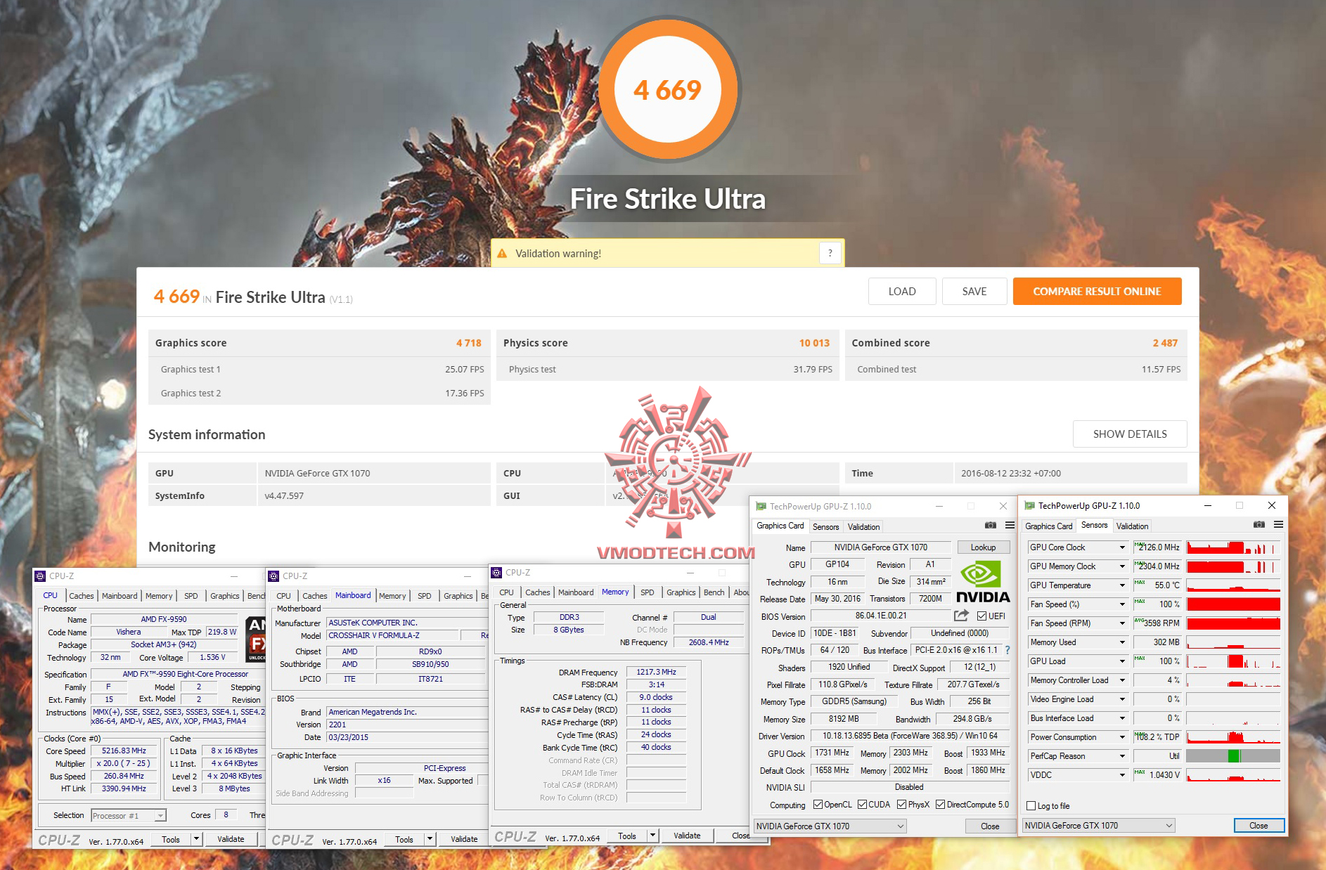 fire u oc ASUS ROG Strix GTX 1070 8G GAMING REVIEW
