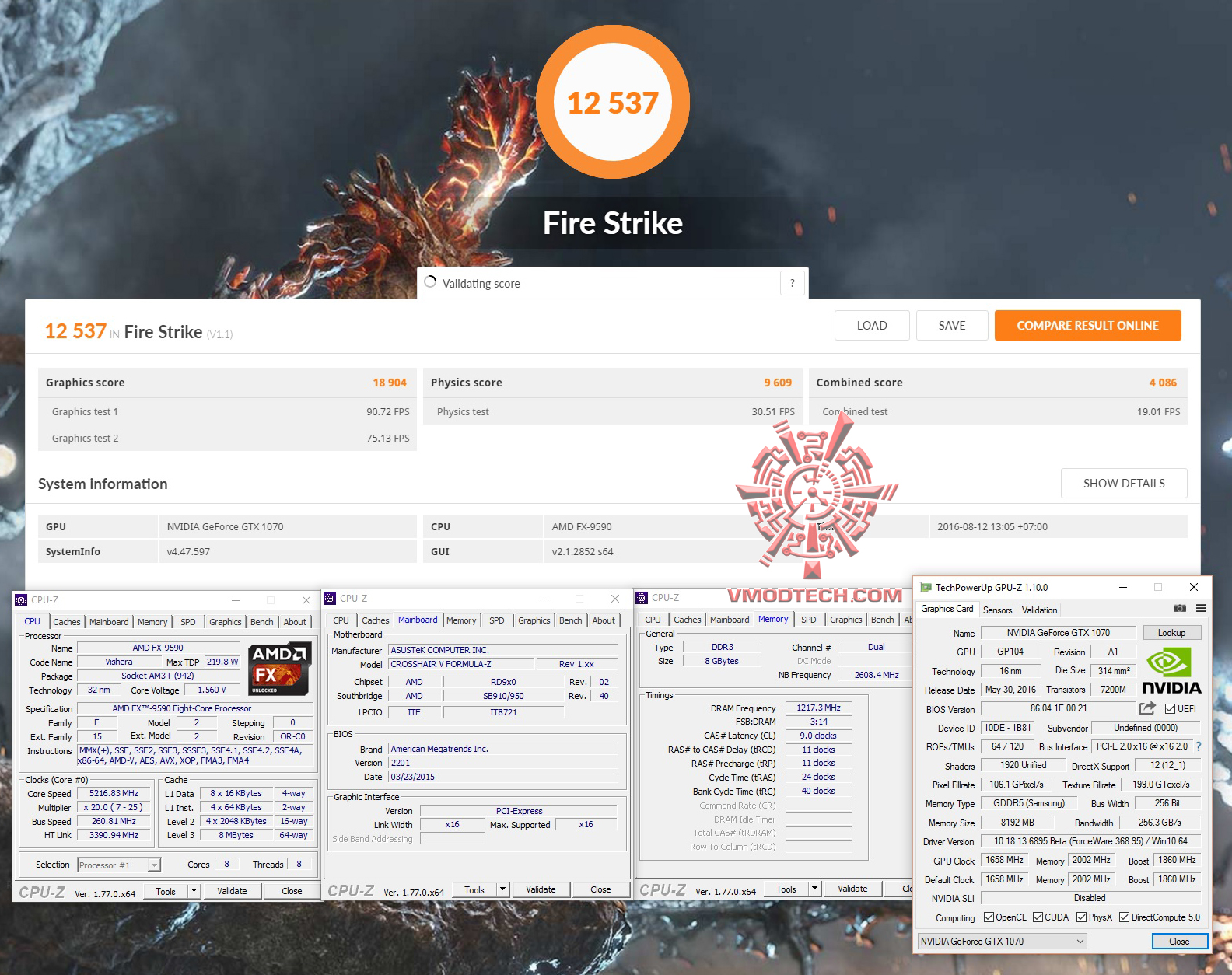 fire ASUS ROG Strix GTX 1070 8G GAMING REVIEW
