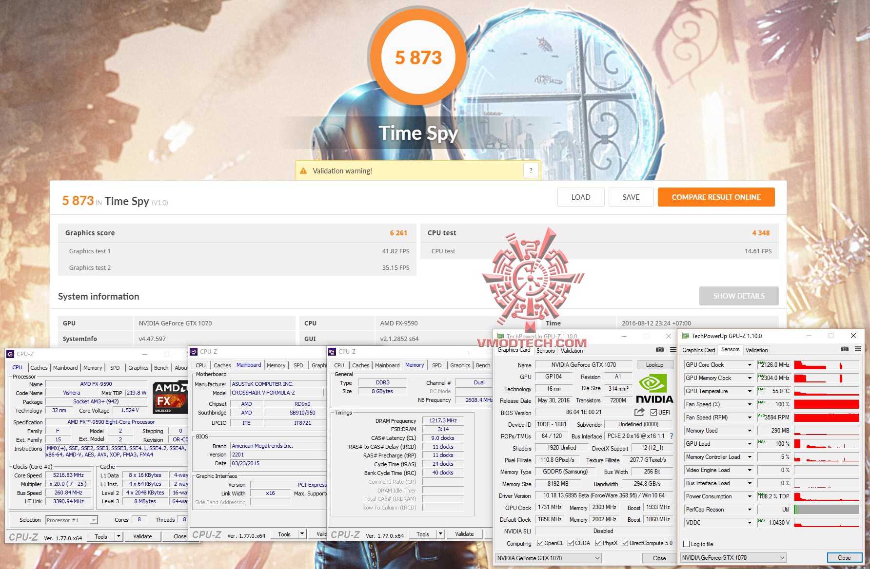 spy oc ASUS ROG Strix GTX 1070 8G GAMING REVIEW