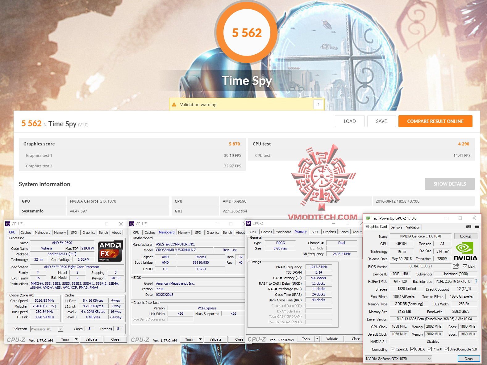 spy ASUS ROG Strix GTX 1070 8G GAMING REVIEW