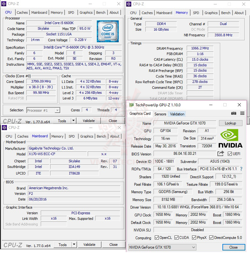 cpuid GIGABYTE X170 WS ECC REVIEW