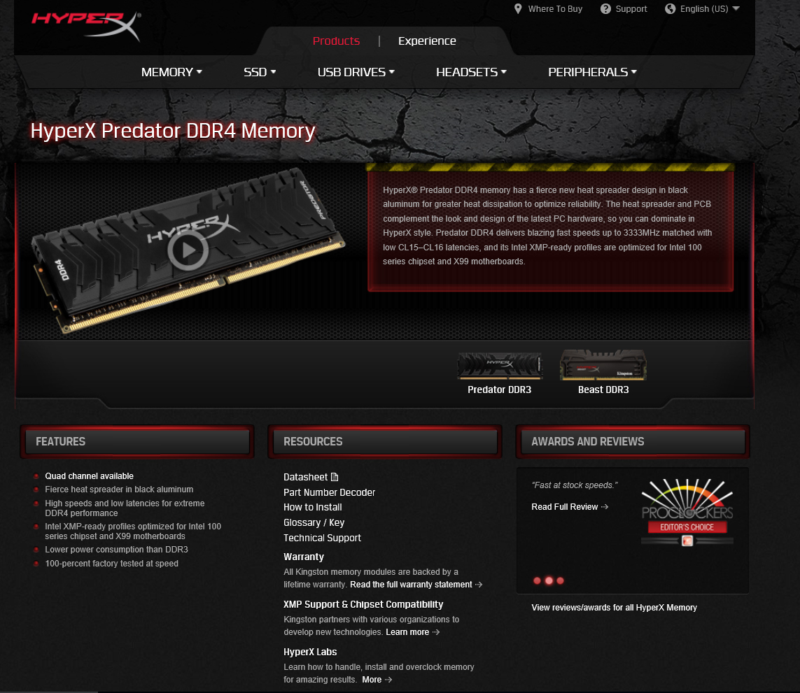 spec HYPERX PREDATOR DDR4 3333MHz 16GB (2x8GB) CL16 REVIEW
