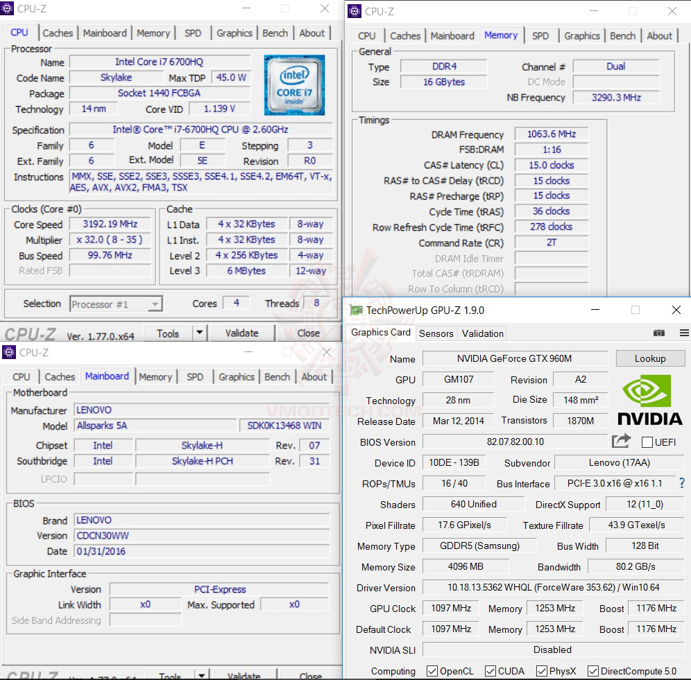 cpuid Lenovo ideapad Y700 Review