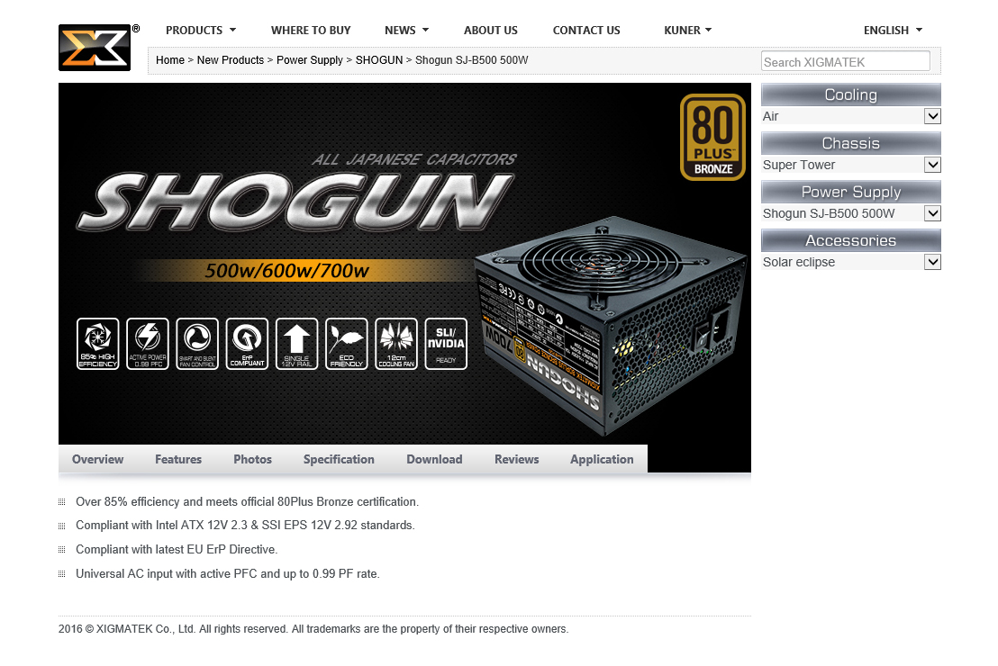 spec1 Xigmatek Shogun SJ B500 500W Review