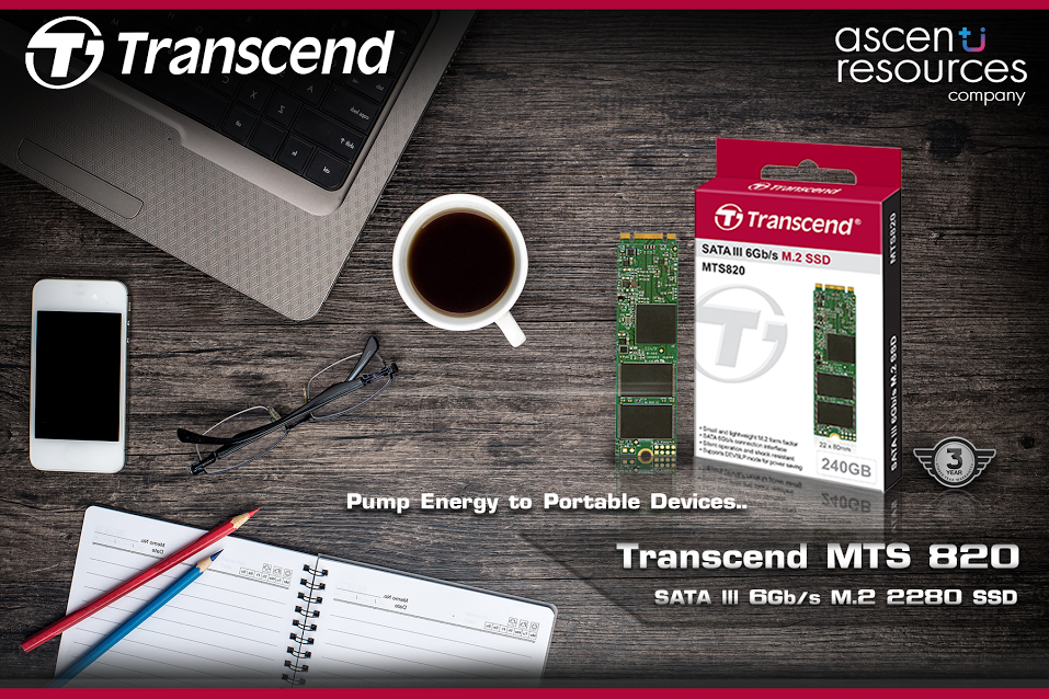 Ascenti Resources เปิดตัว SSD รุ่นใหม่ Transcend MTS820 M.2 2280 SSD สุดคุ้ม น่าอัพเกรด