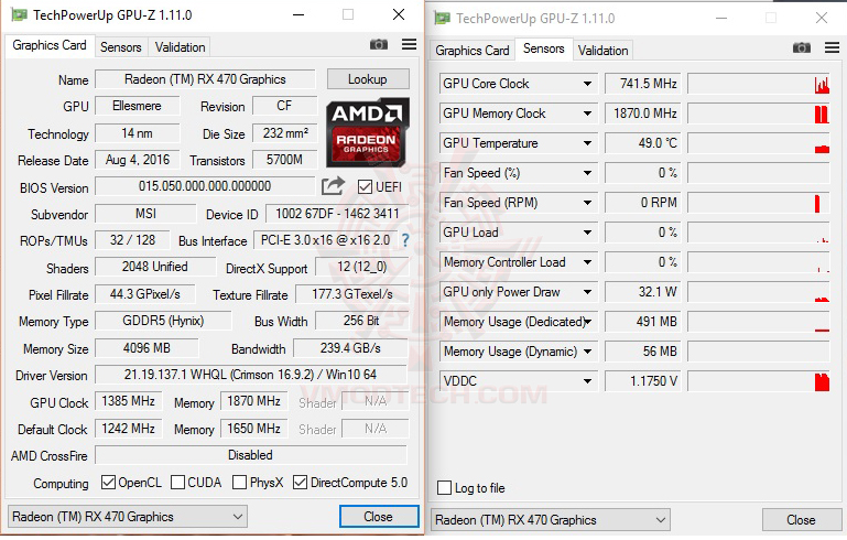 gpuz-oc gpuz oc MSI Radeon RX 470 GAMING X 4G Review